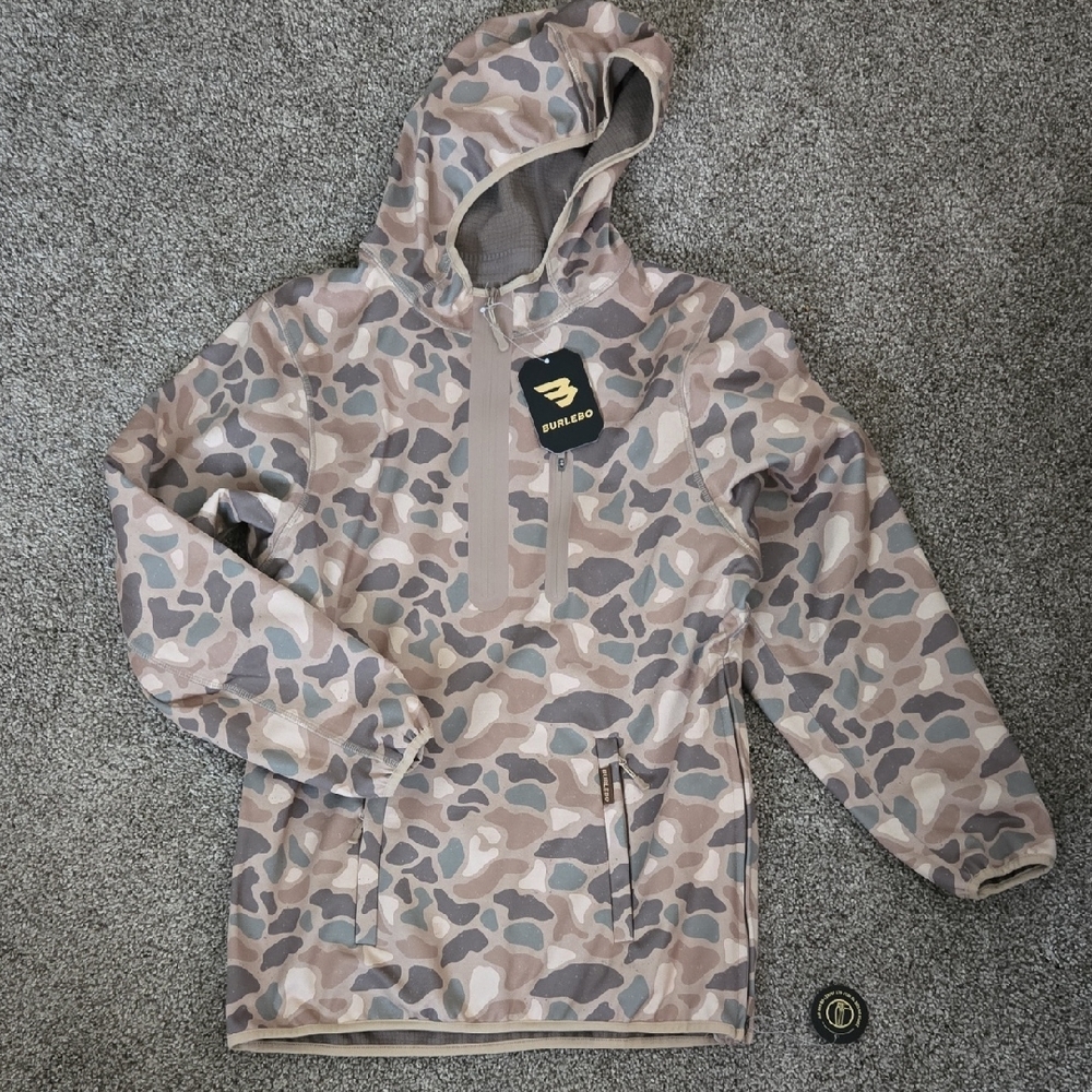 BURLEBO Brown and Tan Camouflage Hoodie Sweatshirt